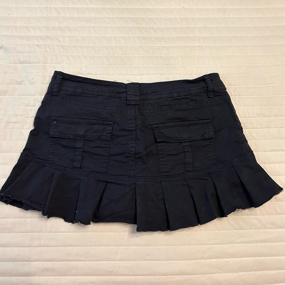 GARAGE Women's Y2K Low Rise Ruffle Mini Skort Pockets Navy Blue Size X-small - Picture 4 of 4